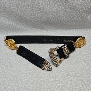 Vintage Sandy Duftler Genuine Leather Fashion Statement Belt 9092 Medium